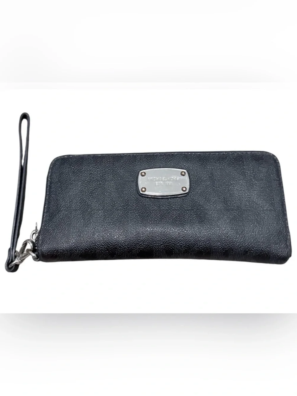 Michael Kors Jet Set Travel zip around Saffiano black leather Continental wallet